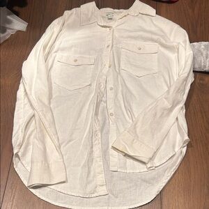 Aerie Cream Button-Down Shirt